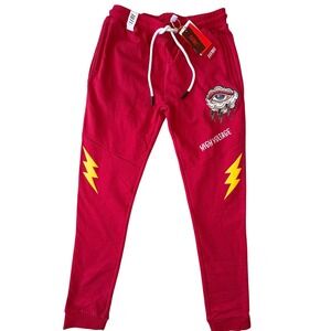 FIFTH LOOP Red Jogger Sweatpants XL High Voltage Graphic Streetwear NWT